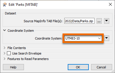 Setting a coordinate system